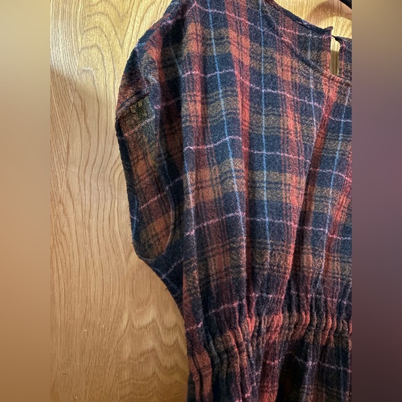 Anthropologie x Christine Alcalay Plaid Short Sleeve midi Dress L - Picture 5 of 10